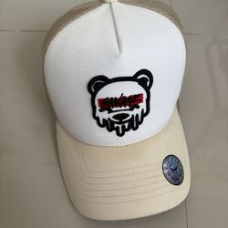 Mu:ka Savage Panda Trucker Hat Beige White Mesh Snapback Cap – Preowned
