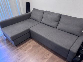 IKEA FRIHETEN Sleeper Sectional couch with chaise and Storage β Gray β $300 OBO