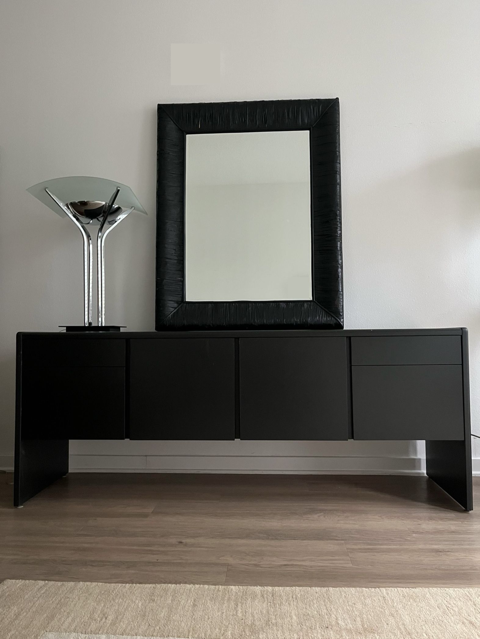 Modern Black Wood Console Buffet