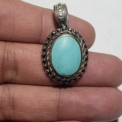 Sterling Silver Turquoise Pendant 