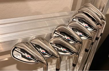 Callaway XR iron set 4-P +A —8 clubs total as pictured with regular flex steel shafts