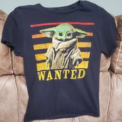 Star Wars T Shirt Adult Medium Grogu Baby Yoda Wanted Graphic Print Short Sleeve
