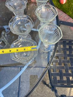 Ice cream 8 glass dishes and 6 spoons