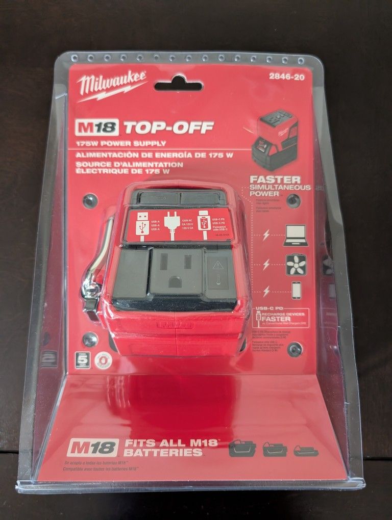 Milwaukee M18 18-Volt Lithium-lon 175-Watt Powered Compact Inverter for M18 Batteries (Tool-Only)