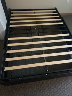 Allewie Full Size Platform Storage Bed Frame with 3 Drawers, Black