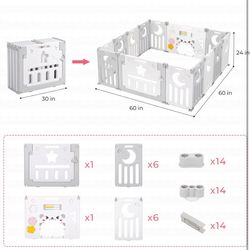 Foldable Playpen for Babies and Toddlers,
