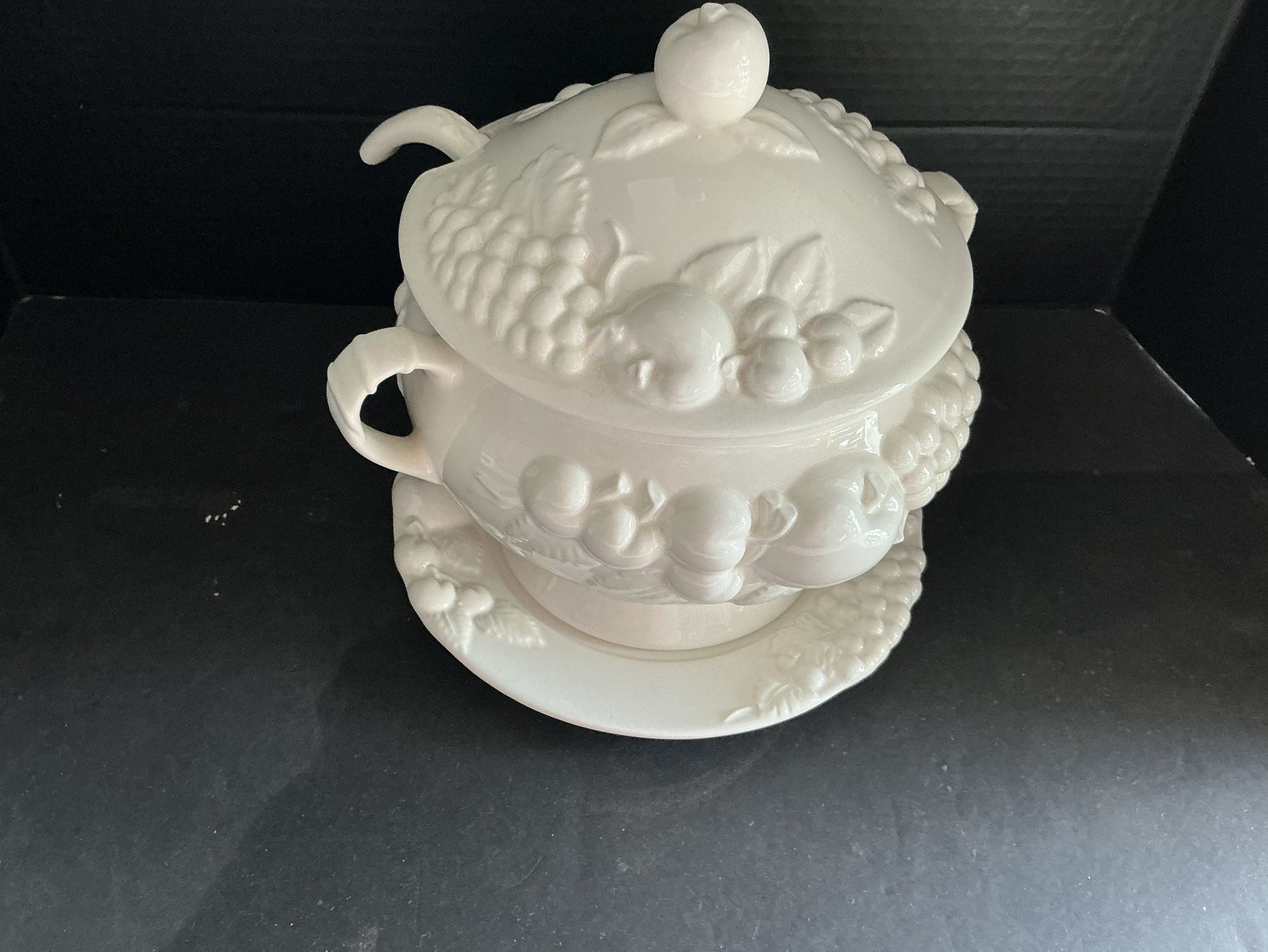 VTG Japan Signature White Footed Soup Tureen
