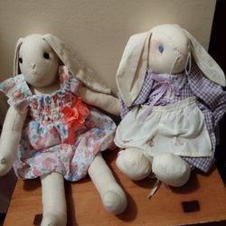 Vintage Easter Bunnies 18" Dolls /Decorations 