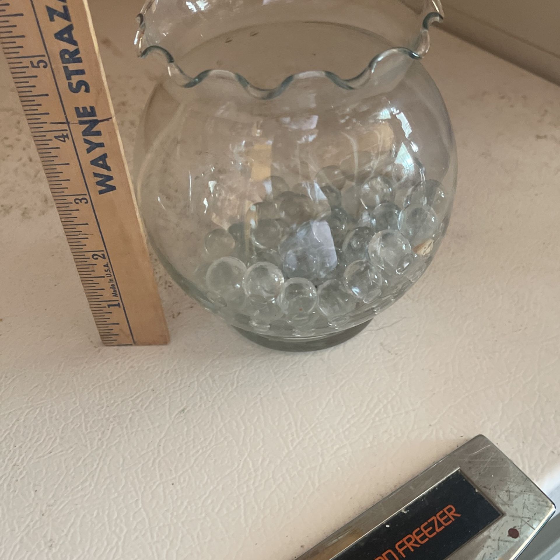 Vase With Clear Marbles