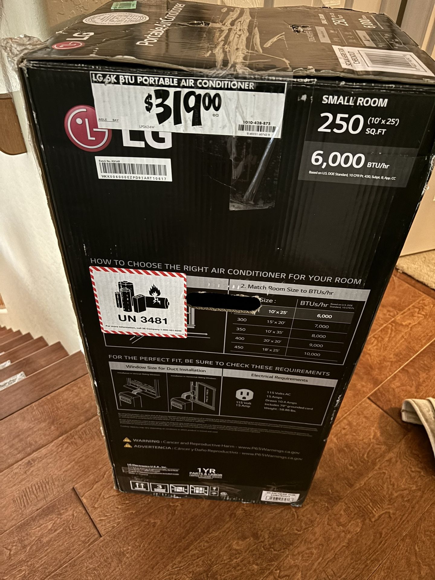 LG 6000 BTU Portable Air Conditioner LP0624WFR