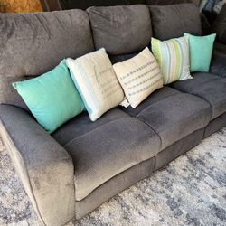 LIVING SPACES ELECTRIC RECLINING SOFA DARK GRAY (L85"D33"H19") 