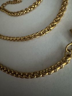 NEW 22"-24" Gold Wheat Chain 2.7mm Stainless Steel Gold Plated