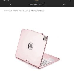 Pink Gold iPad Bluetooth Keyboard Case 177$ Retail For Newer 9 And 10 Generations