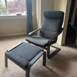 Ikea Poāng Arm Chair and Footrest Set