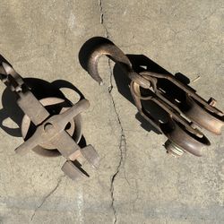 2 Antique Pulleys $50