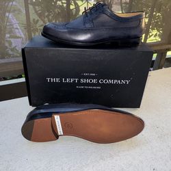 Luxury Dark Navy Leather Dress Shoes – The Left Shoe Company – $600+ Retail
