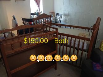 Baby crib a changing table