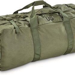 US Army Military Zip Duffel Bag Travel Flight Camping Green Storage Outdoor Air Force Backpack