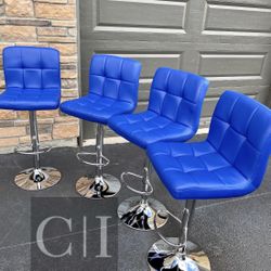 4 Brand New blue  Bar Stools $55 Each ( Chair Chairs Bar Stool Bar Stools ) Adjustable Height 