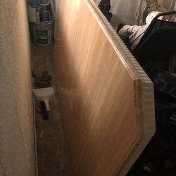 Dining Room Table and Matching Glass And Marble Cabinet