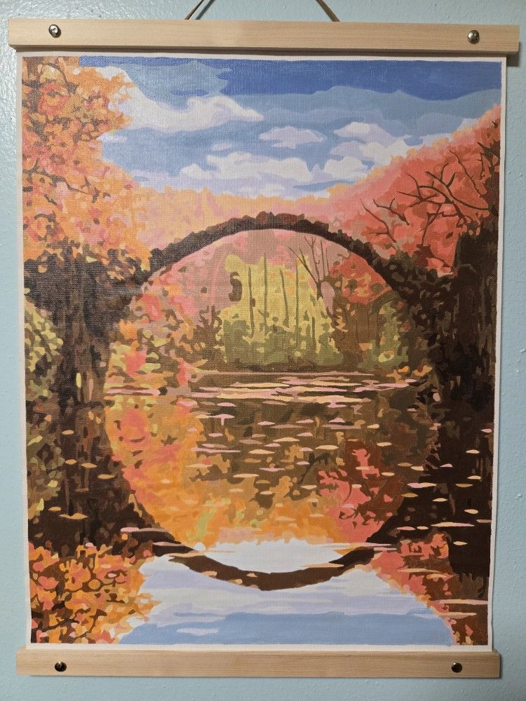 Fall Autumn Harvest Bridge Painting