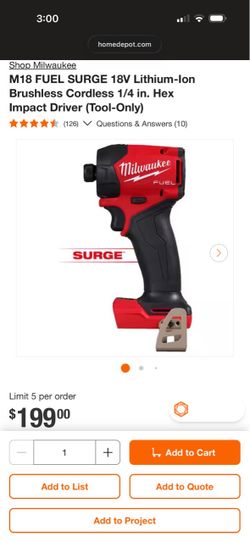 Milwaukee 1/4” hydraulic driver