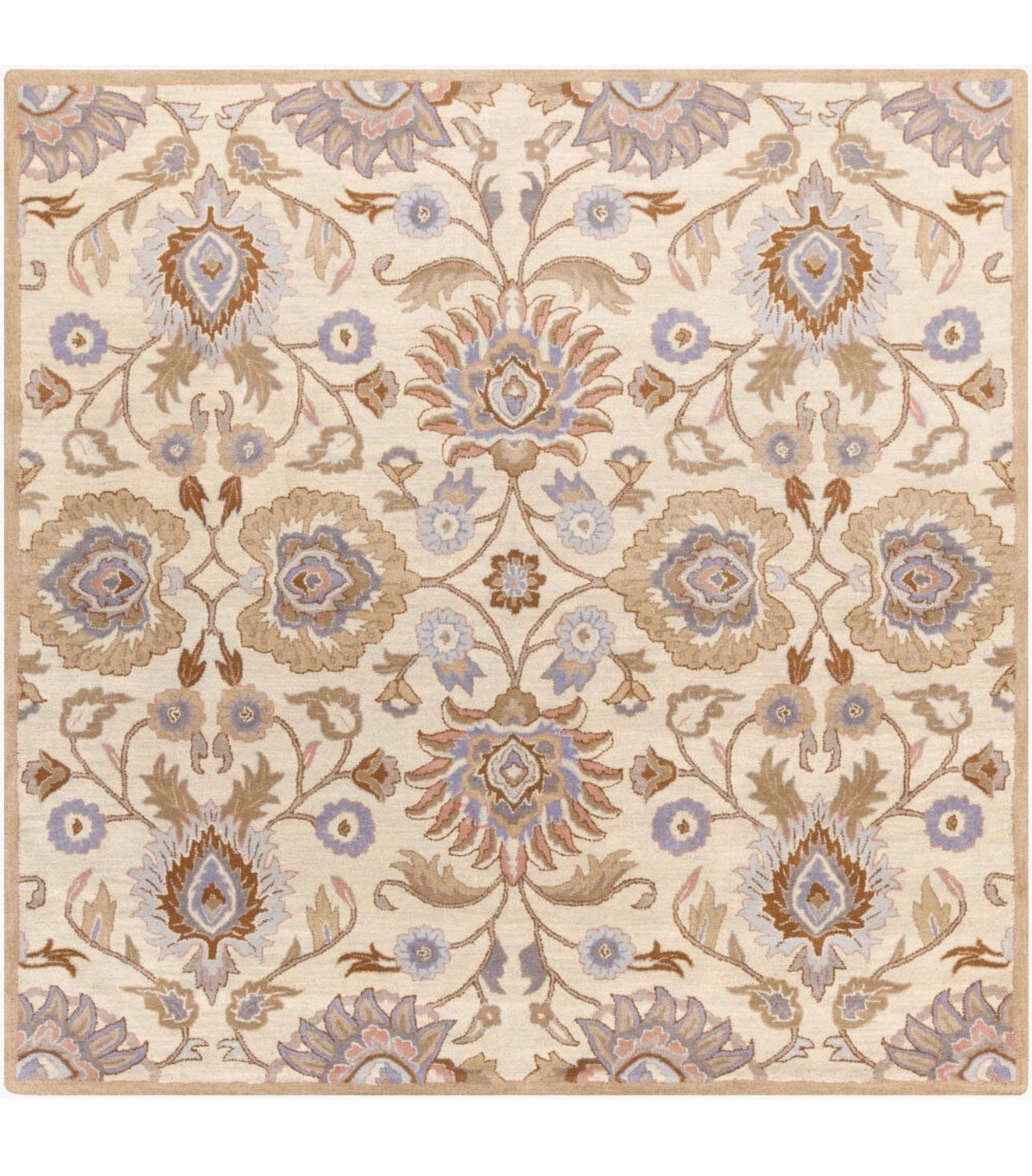 Surya Caesar 8 X 8 Wool Cream/Gray square Indoor Border Oriental Area Rug