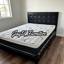 NEW QUEEN BED FRAME WITH MATTRESS
