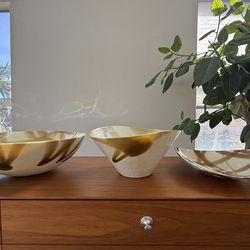 Set of beautiful glass plates