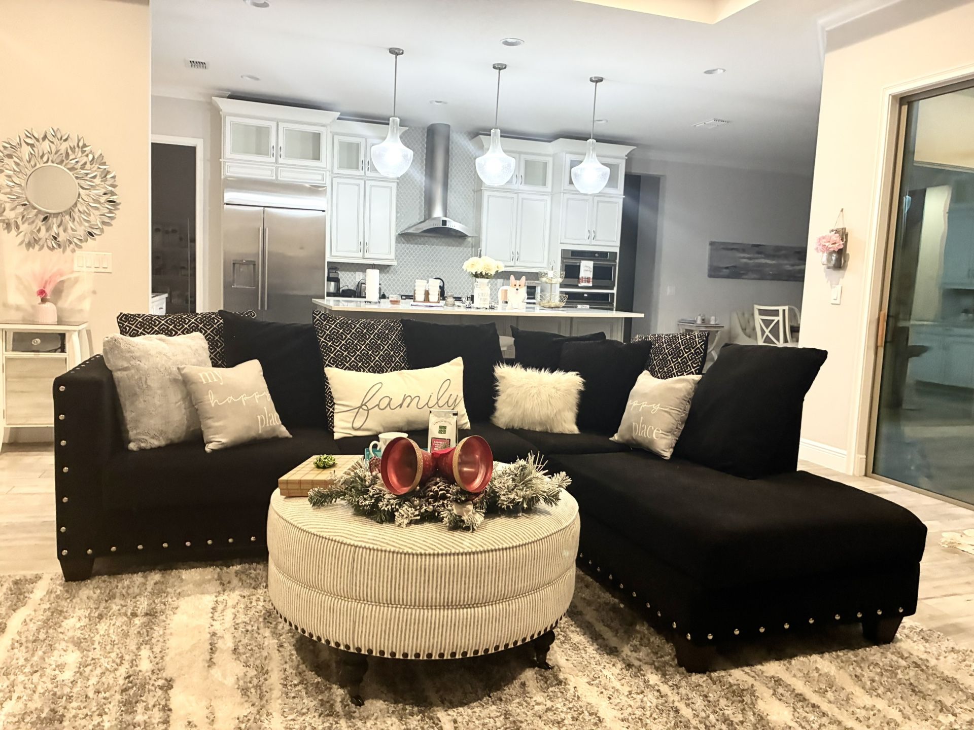 Hollywood Style Nail Head Trim Sectional