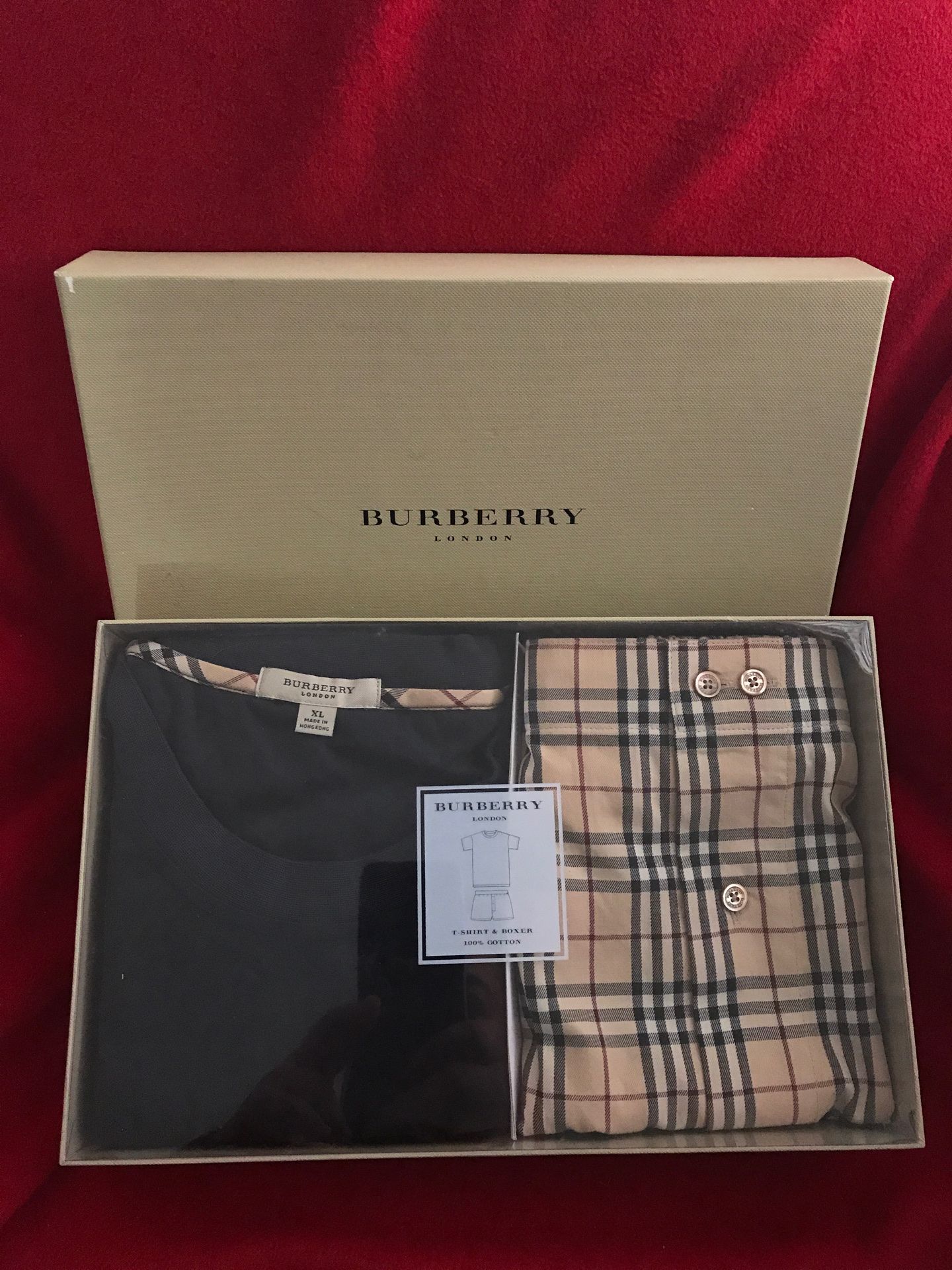 Burberry London Men’s T-shirt & Boxer Set XL