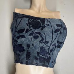 Black velvet floral corset top