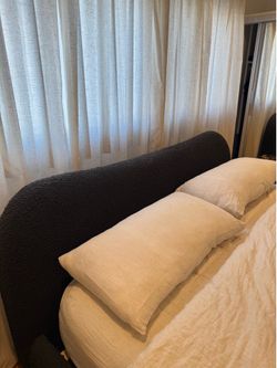 CB2 Diana Noir Boucle King Bed Frame