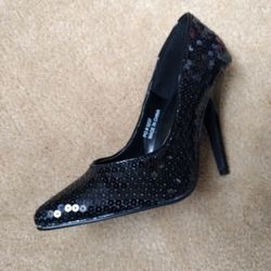 Women's Pleaser Black Sequin Heels