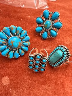 Turquoise-Style Statement Rings – $10 Each