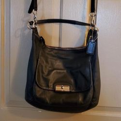 Coach F22309 Kristen Black Leather Shoulder Bag / Purse