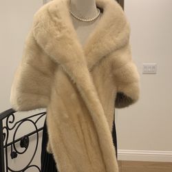 Beige Mink Shawl In Great Condition