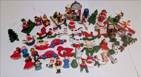 Over 40 Vintage Wooden Christmas Tree Ornaments