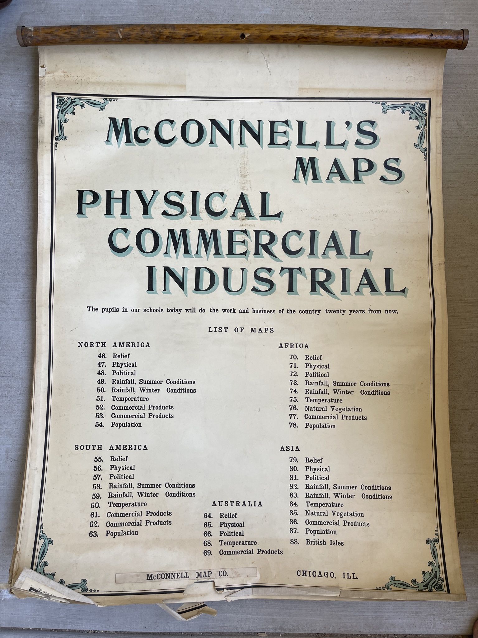 Antique Multi Page School Maps