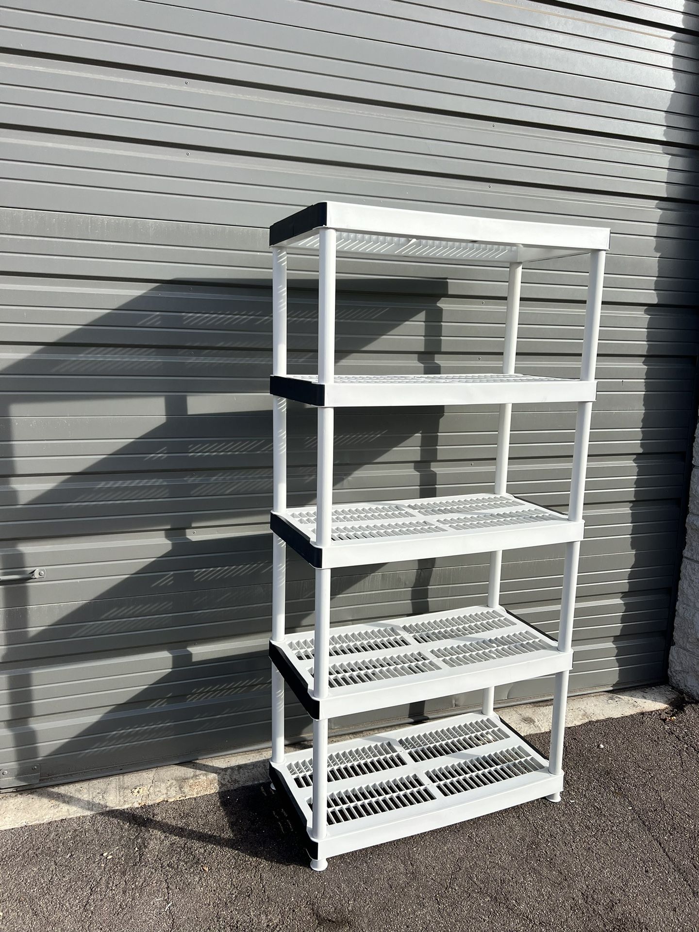 5Tier Plastic Garage Storage Shelving Unit in Gray (36 in. W x 72 in