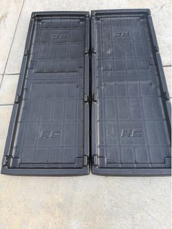 Rough Country Slide-Out Truck Bed Cargo Tray - Organizer for 5'7"+ Beds, Heavy-Duty Polyethylene, UV-Protected, Easy Tailgate Access