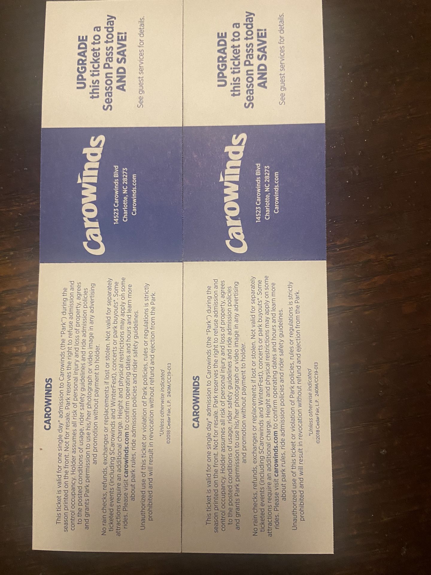 Carowinds Tickets (2)