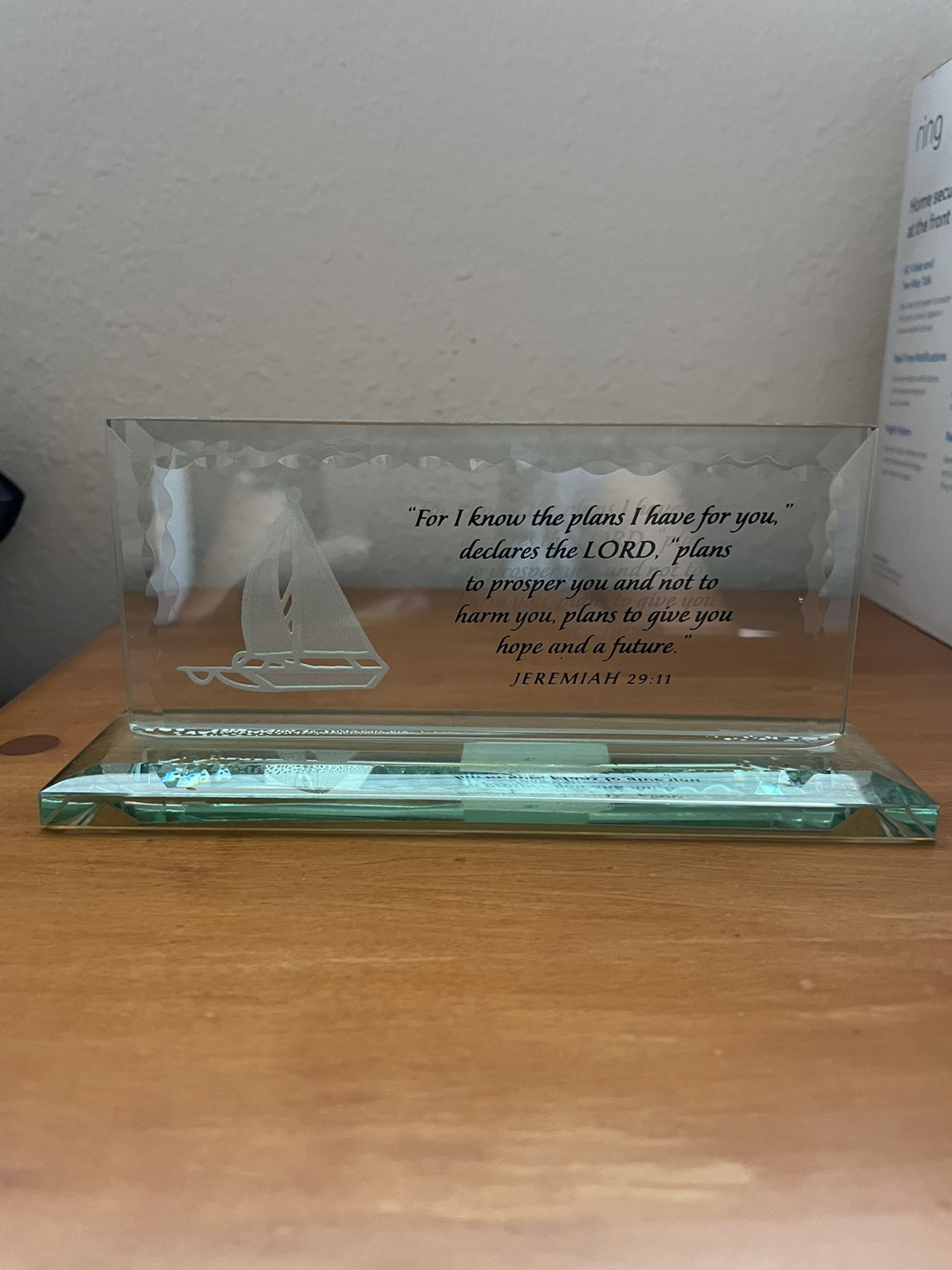 Decorative Religious Glass Plaque / Paperweight