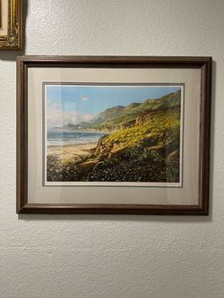 Vintage Maurice Harvey "Pacific Solitude" 1984 Signed Collotype Print COA 28"