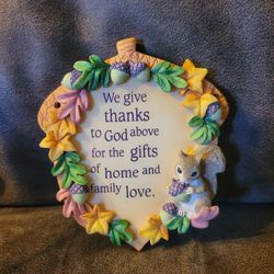 Sign of the Times 2000 Enesco # 783293 Squirrel Autumn "We Give Thanks to God"