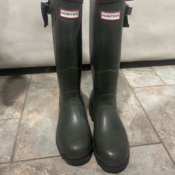 Hunter Green Boots (Size 7) Women