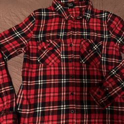 Women’s Red Plaid Long Sleeve Button Up 