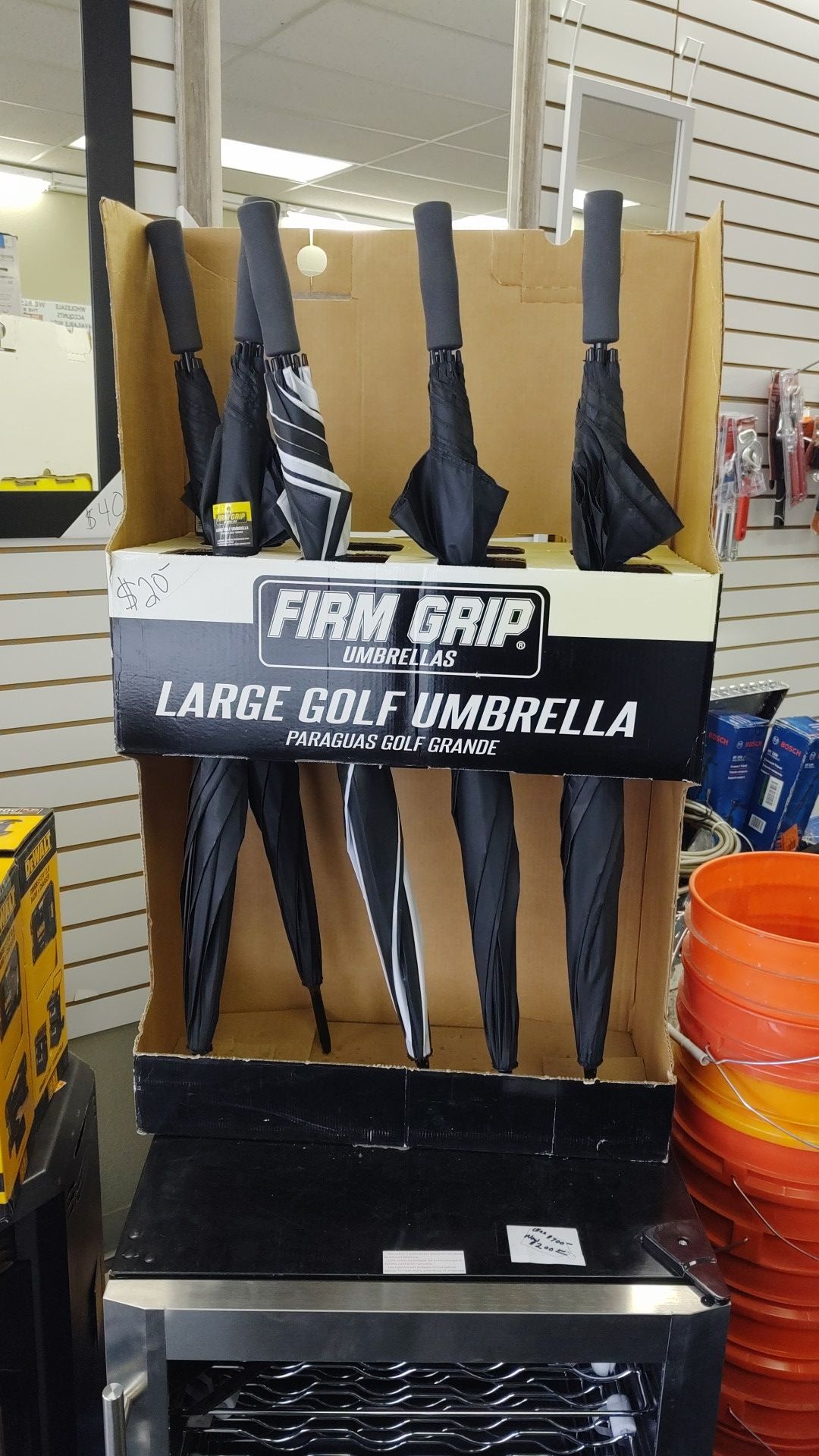 Large umbrellas on sale today for $10 each