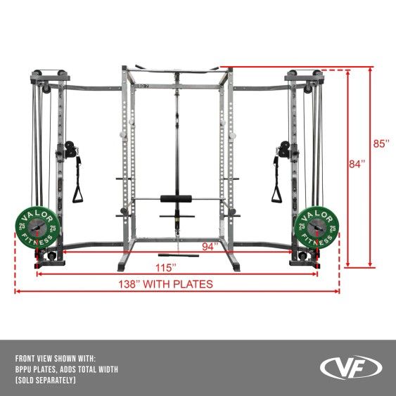 Valor Fitness BD-7 Power Rack w/ Lat Pull Down