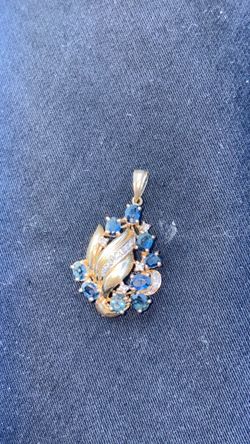 14K yellow gold real oval sapphire